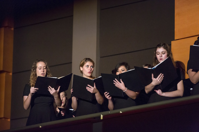 choir singing in theater