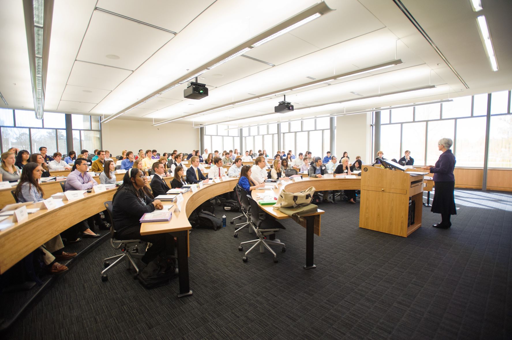 Classroom full with students