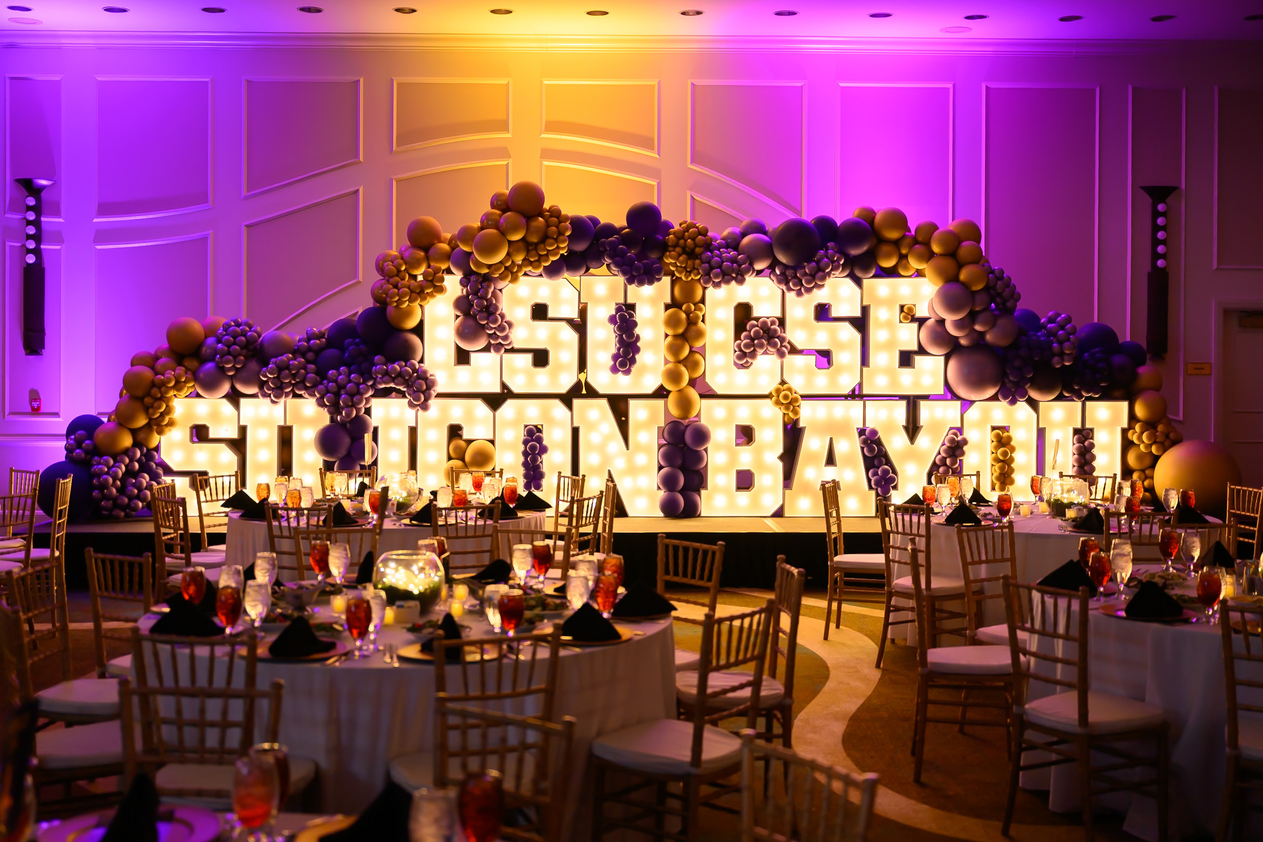 Signage of LSU gala