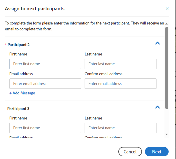 assign to next participants