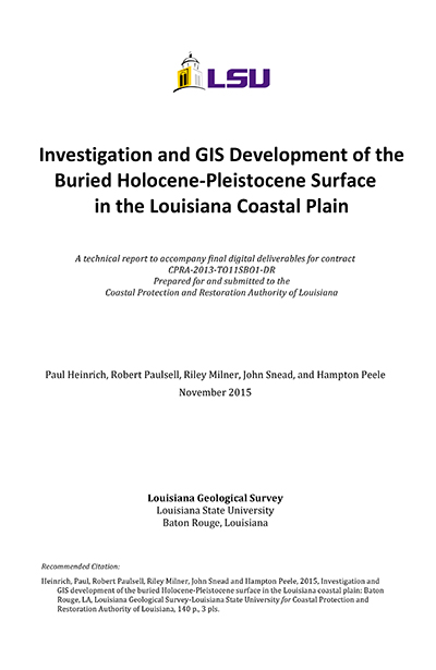 Holocene/Pleistocene Surface report cover