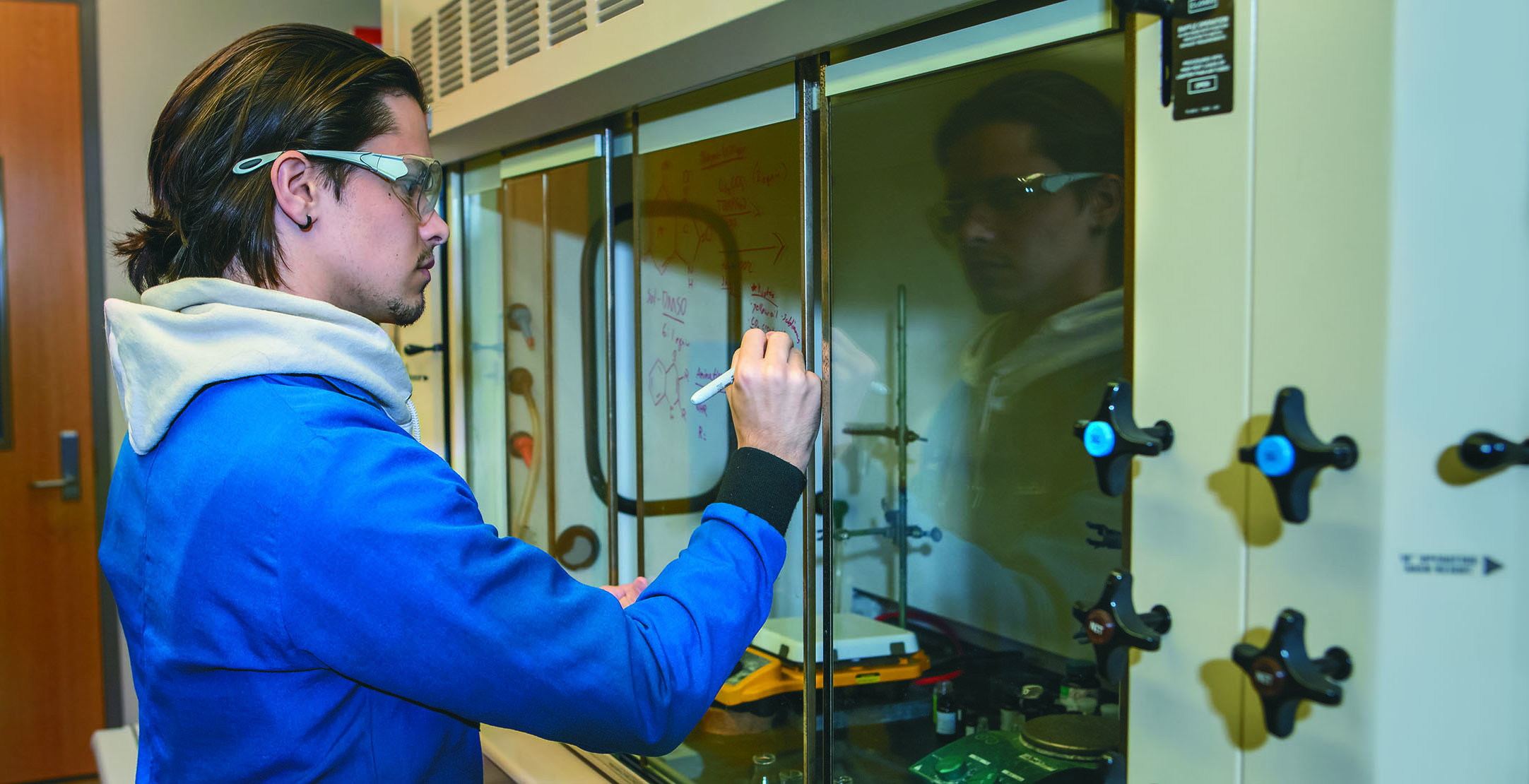 William Smither working in lab