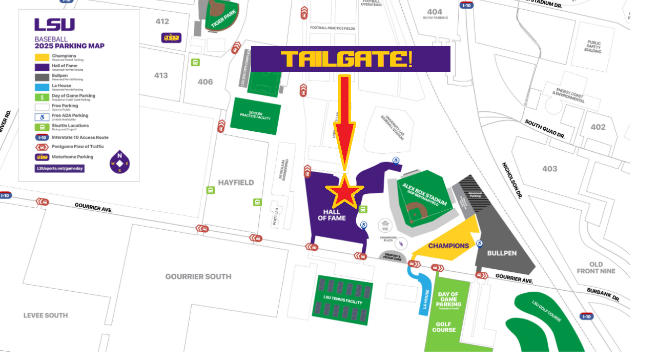 Baseball parking map